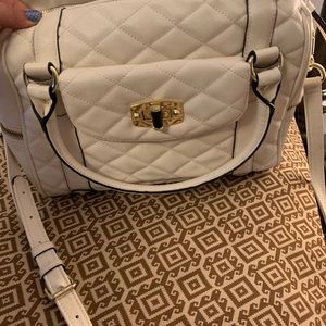 White merona leather handbag